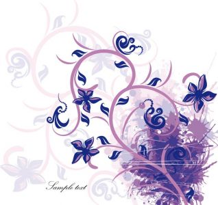 Colored floral card vector design