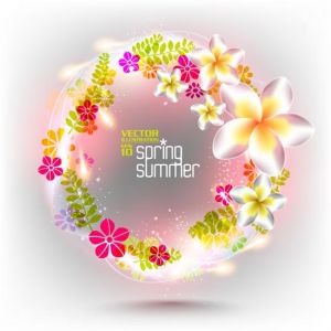 Floral spring card vector