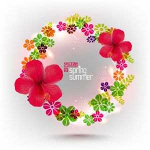 Floral spring card template