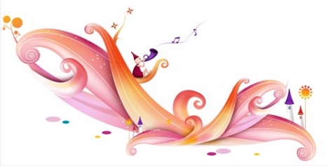 Flower waves vector