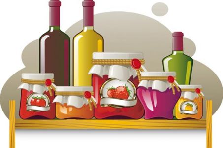 Food jars and seasoning supplies vectors