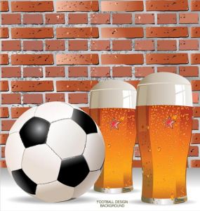 Football and beer vector posters