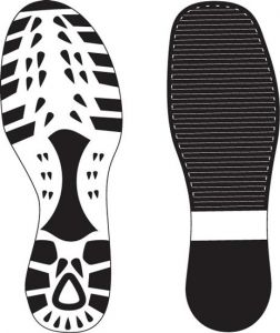 Footwear shoe prints vectors