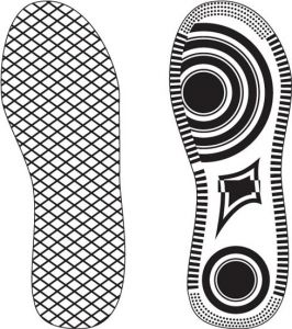 Footwear shoe prints vectors