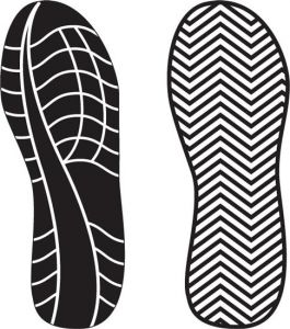 Footwear shoe prints vectors