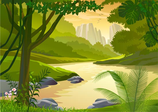 Forest and jungle landscapes vector