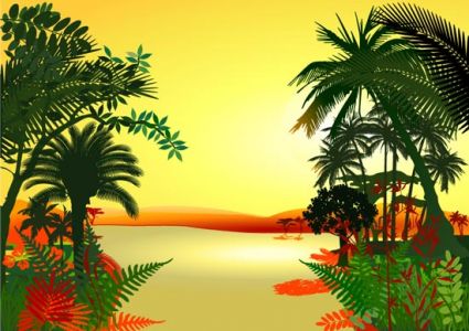 Forest and jungle landscapes vector