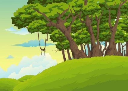 Forest landscapes vector illustrations