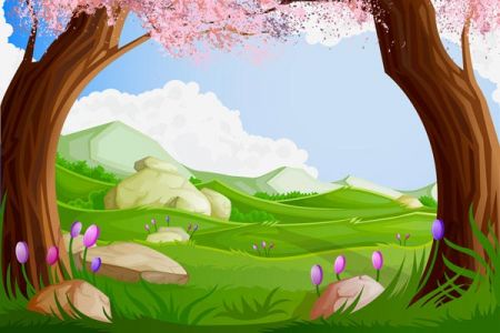 Forest landscapes vector illustrations