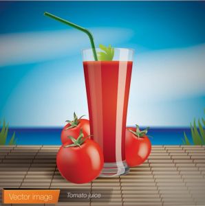 Freshly squeezed fruit and vegetable juices vectors