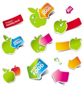 Fruits and vegetables vector sticker