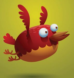 Funny cartoon birds vector