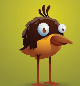 Funny cartoon birds vector