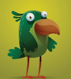 Funny cartoon birds vector