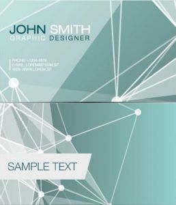 Geometric business cards with abstract elements