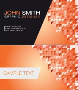 Geometric business cards with abstract elements