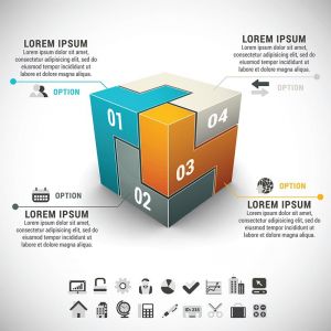 Geometric infographics shapes vector