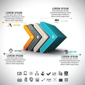 Geometric infographics shapes vector