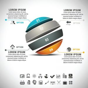 Geometric infographics shapes vector