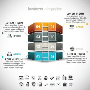 Geometric infographics shapes vector