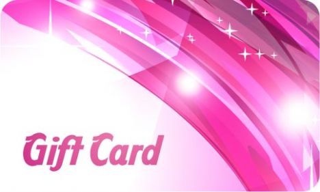 Pink gift card vector template