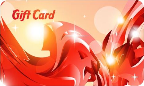 Red gift card vector template