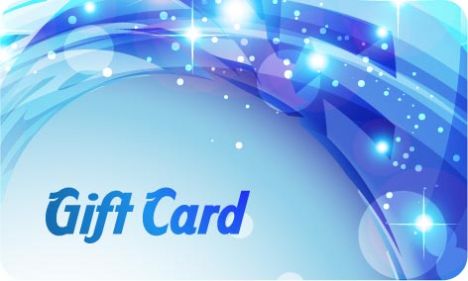 Blue gift card vector template