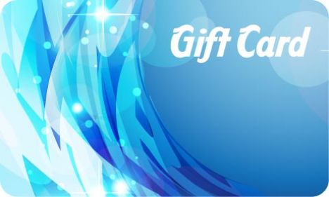 Blue gift card vector template