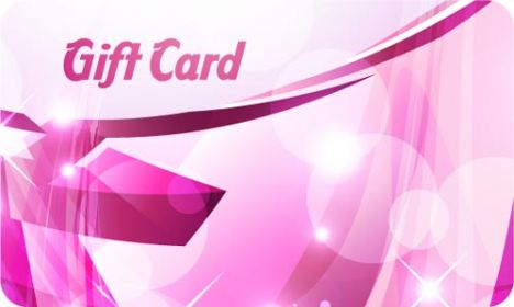 Pink gift card vector template