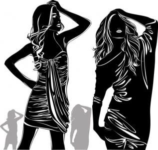 Girl silhouette vector