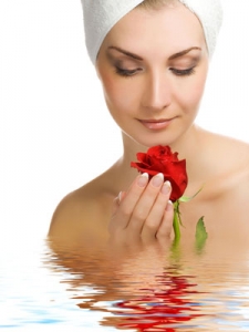 Girl with flowers image