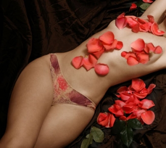 Girl with flowers image