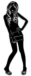 Silhouette girl brush template