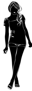 Silhouette girl brush layout