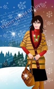 Girls in the winter vector