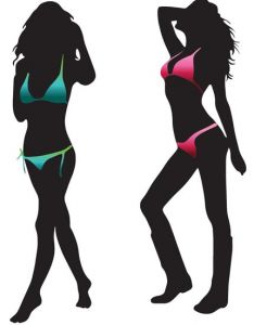 Girl shape in bikini template