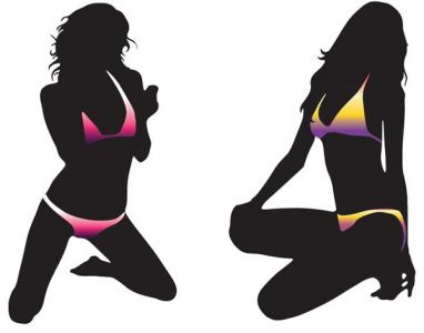 Girl shape in bikini template