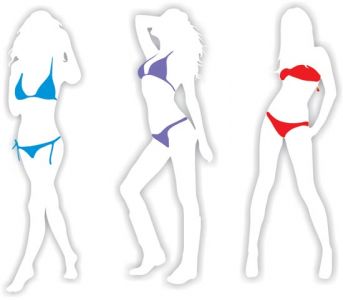 Girl shape in bikini vector