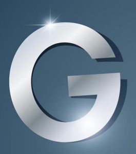 Glossy G letter vector