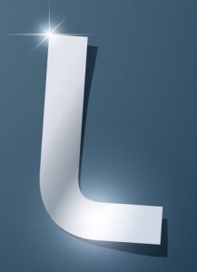 Glossy L letter vector