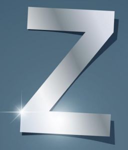 Glossy Z letter vector