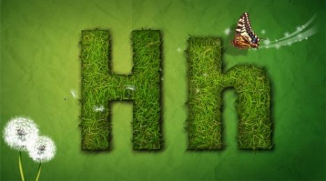 Creative grass letter H vector