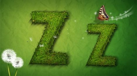 Creative grass letter Z vector