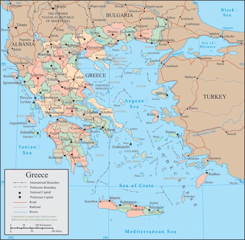 Greece vector maps