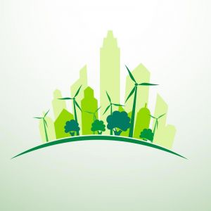 Green city concept logo vector