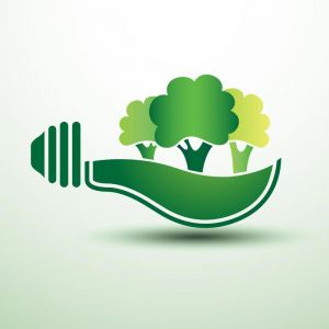 Green idea concept logo vector