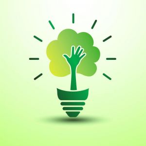 Green idea concept logo vector