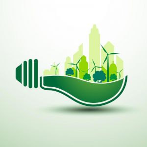 Green idea concept logo vector