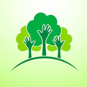 hand tree concept logo vector