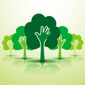 hand tree concept logo vector